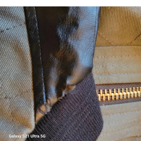 Vocal Womens Jacket Green W/Black Sleeves Gold Traingle Studs & Zippers Size M - Picture 10 of 10